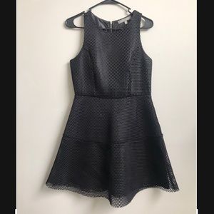 Finn & Clover Sleeveless Black Netting Mini Dress